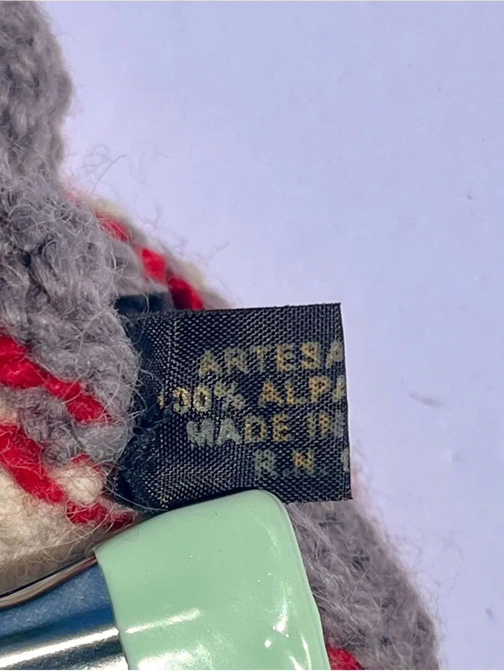 Artesania 100% Alpaca Wool Sock Monkey Mittens Fingerless Gloves Bolivia Knit